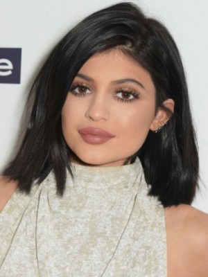 Kylie Jenner Zauberhaft Gerade Spitzefront Echthaar Perücke