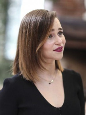 Emilia Clarke schick Gerade Spitzefront Echthaar Perücke