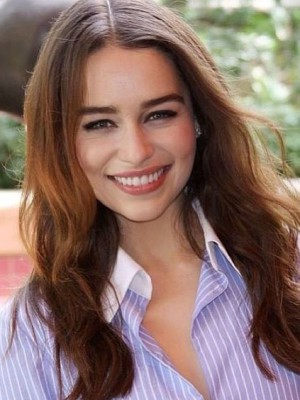 Emilia Clarke Wunderschön Wellig Spitzefront Echthaar Perücke