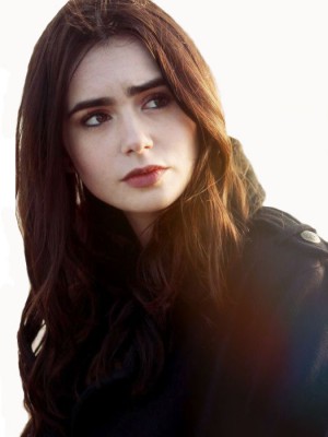 Lily Collins Sehr Populär Wellig Spitzefront Echthaar Perücke