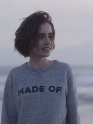 Lily Collins Charment Gerade Spitzefront Echthaar Perücke