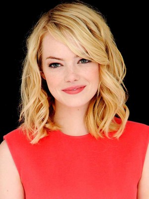 Emma Stone Herrliche Spitzefront Wellige Remy Echthaar Perücke