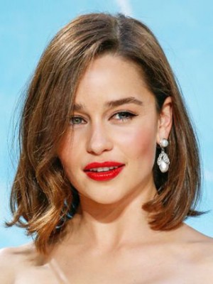 Emilia Clarke Dauerhaft Wellige Spitzefront Remy Echthaar Perücke